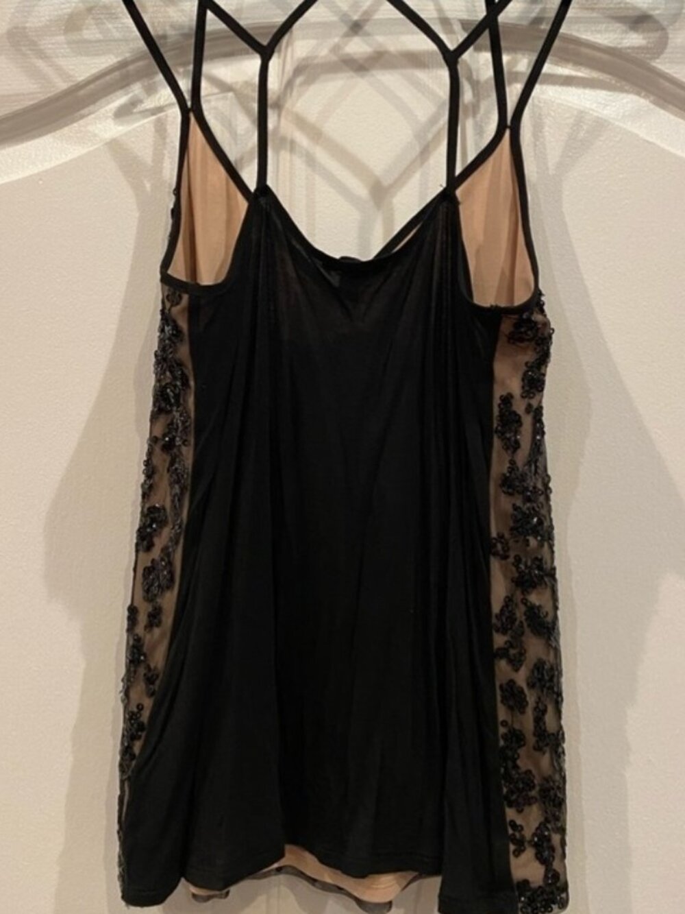 Express sequin tank top black/ tan size S - Picture 2 of 4